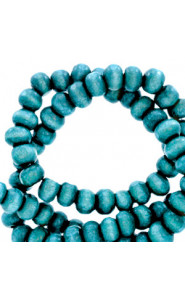 Make jewelry with a "Nature look" with these Wooden beads round 4mm Cyan blue, combine them with other nature products such as leather and coconut beads and make the nicest combinations